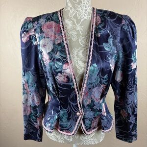 Vintage Nah Nah Collections Jonathan Tait Dark Moody Floral Blazer Golden Girls